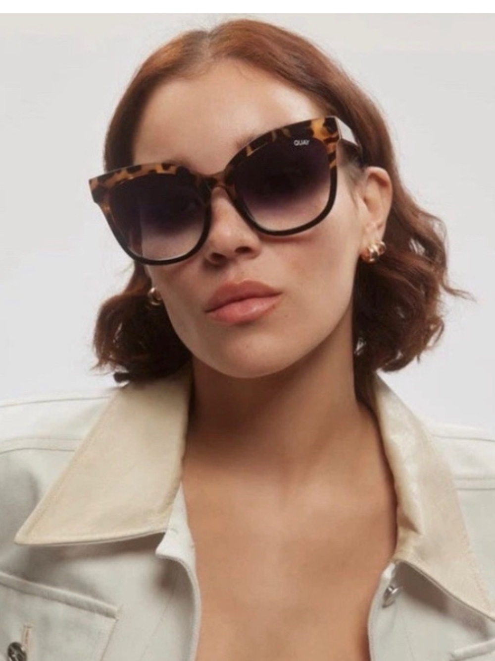Quay It's My Way 53mm Gradient Cat Eye Sunglasses NEW